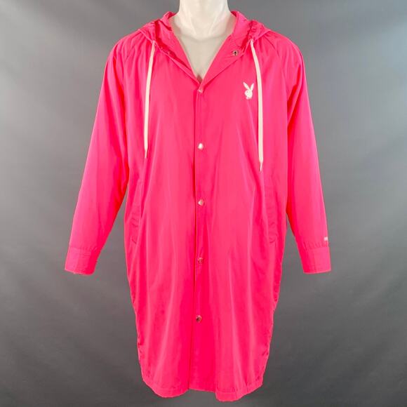 Joyrich Other - JOYRICH x PLAYBOY Size M Hot Pink Logo Polyester Hooded Snaps Coat
